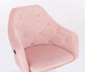 HR831CROSS Púderrózsaszín modern velúr szék arany lábbal
