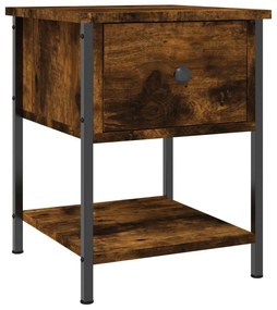 Füstös tölgy színű szerelt fa éjjeliszekrény 34 x 35,5 x 45 cm