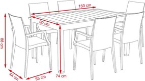 Avenberg SAONA 7-részes kerti bútor szett - Fekete