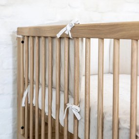 Natúr színű tölgyfa babaágy állítható magassággal 60x120 cm Forrest – Vipack