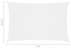fehér téglalap alakú oxford-szövet napvitorla 2,5 x 5 m