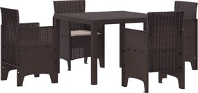 vidaXL Kert étkező szett 5 pcs Barna Polipropilén