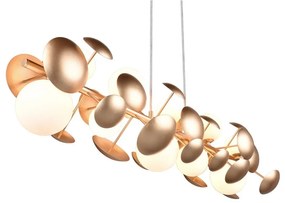 Fehér-aranyszínű függőlámpa üveg búrával Bubble – Trio Select