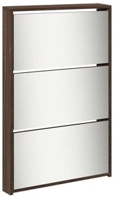barna tölgy 5 szintes cipőszekrény tükörrel 63 x 17 x 169,5 cm