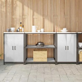 Konyhai Tároló Készlet polcokkal 3 pcs Ezüst 210 x 50 x 92 cm