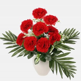 Szegfű Piros Csokor Mesterséges Szegfű Virág Kompozíció Dekor 50 cm
