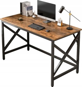 Számítógép Asztal Ipari Asztal Rusztikus Barna Fém Loft Keret