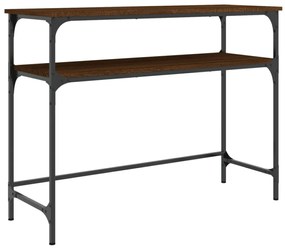 barna tölgyszínű szerelt fa tálalóasztal 100x35,5x75 cm