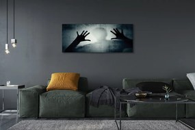 Canvas képek Árnyék kezek és a fej formáját 125x50 cm