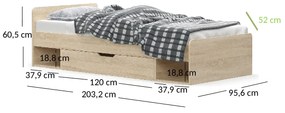 Egyszemélyes ágy 90 cm Terrell (szonoma tölgy) (matrac és ágyrács nélkül). 1053299