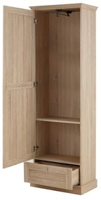 Natúr színű ruhásszekrény tölgyfa dekorral 60x180 cm Binz – Støraa