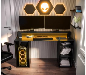 Sarok Gamer PC asztal Garrick 1 (fekete) (LED RGB világítással). 1064134