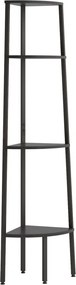vidaXL 4 szintes fekete sarokpolc 45,5 x 31,5 x 150 cm