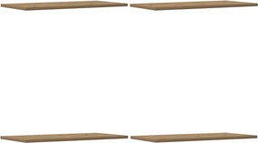 vidaXL 4 db kézműves tölgy színű szerelt fa fali polc 60 x 30 x 1,5 cm