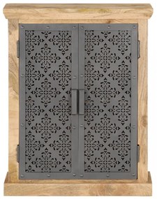 tömör mangófa komód acélajtókkal 60 x 35 x 75 cm