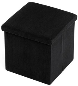 Fekete Kordbársony Tárolós Puff. TAB-471 BK6