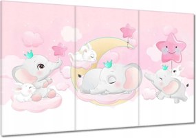 Vászonkép 120x80 Elefánt- és nyúlcsalád