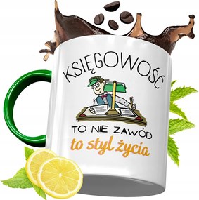 Zöld Bögre Könyvelőnek Ajándékba, fényképes nyomattal