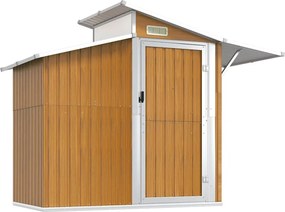 vidaXL barna horganyzott acél kerti fészer 270 x 130 x 208,5 cm