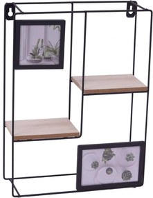 Fali polc képkeretekkel KIVORA 40x30 cm, fekete