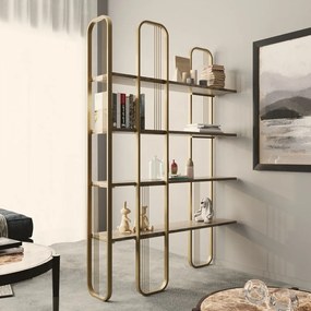 Aranyszínű polcos állvány borovi fenyő dekorral 125x180 cm Sierra – Kalune Design