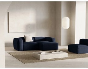 Sötétkék kordbársony sarokkanapé (jobb oldali-heverő résszel) Bergano – Cosmopolitan Design