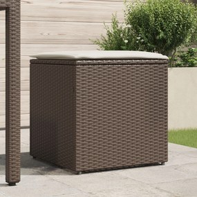 kültéri tároló doboz Barna és krém Rattan Közepes Tárolás