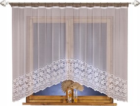 Mg Függöny jacquard 3832 Ív Fehér 270X150 szalaggal