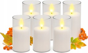 6db Láng Effekt Led Gyertya Mécses Utántöltő Lampion Mécses Lámpa x6