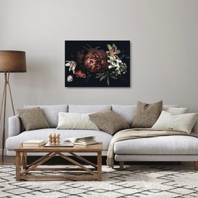 Kép - sötét virágok (üvegen) (70x50 cm)