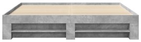 betonszürke szerelt fa ágykeret matrac nélkül 180 x 200 cm