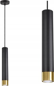 Függő lámpa Spot cső fém fekete arany GU10