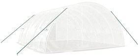 fehér acélvázas melegház 36 m² 6 x 6 x 2,85 m