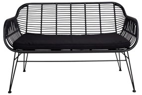 Trieste fekete műrattan kerti kanapé - House Nordic