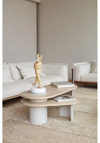 Fehér dohányzóasztal kőrisfa dekorral 120x50 cm Nori - Teulat
