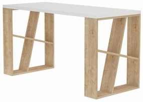 Íróasztal Honey - White, Oak