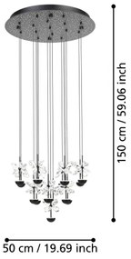 Eglo 390277 - LED Dimmelhető csillár zsinóron PIANOPOLI LED/27W/230V 3000K