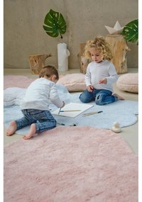 Rózsaszín mosható kézi szövésű pamut gyerek szőnyeg 160x180 cm Puffy Love – Lorena Canals
