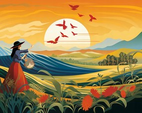 Poszter 50x40cm A vidéki élet egyszerűsége