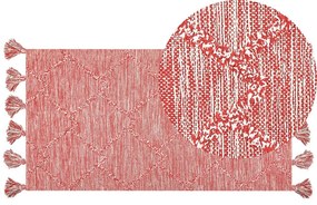 Piros pamutszőnyeg 80 x 150 cm NIGDE Beliani