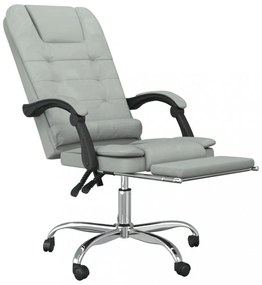 vidaXL viágosszürke bársony dönthető masszírozó irodaszék