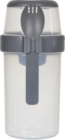 Uzsonnás doboz 3 rekesszel, szürke