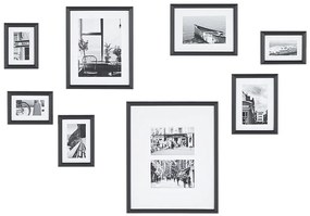 Nyolc darab kép fekete keretben GARANGO Beliani