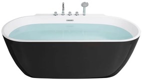 Fekete szabadon álló fürdőkád 170 x 80 cm ROTSO Beliani