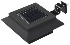 6 db négyszögletes fekete kültéri napelemes LED lámpa, 12 cm