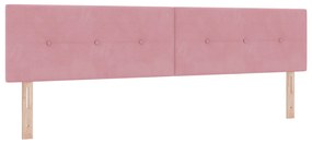 LED Fejtámlás Gombos Rózsaszín 100 cm Bársony