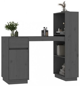 szürke tömör fenyőfa íróasztal 110x53x117 cm