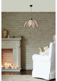 FUME kábeles függőlámpa 1xE27/40W/230V Ø 40 cm fekete/bézs