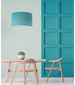 Duolla - Csillár zsinóron MAROKO 1xE27/40W/230V átm. 45 cm türkiz/fehér