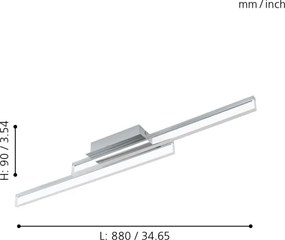 Eglo 97965 - LED Menyezeti lámpa PALMITAL 2xLED/10W/230V